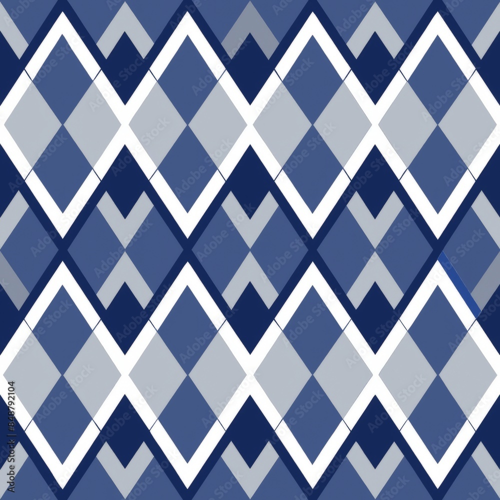 Seamless pattern of overlapping triangles and diamonds in a monochromatic color scheme, creating a sense of depth and dimension, Generative AI Seamless pattern of overlapping triangles and diamonds in a monochromatic color scheme, creating a sense of depth and dimension, Generative AI
