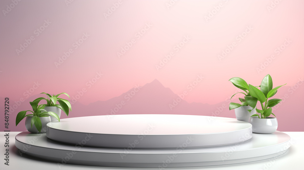Fototapeta premium Podium soft lighting soft pastel colors