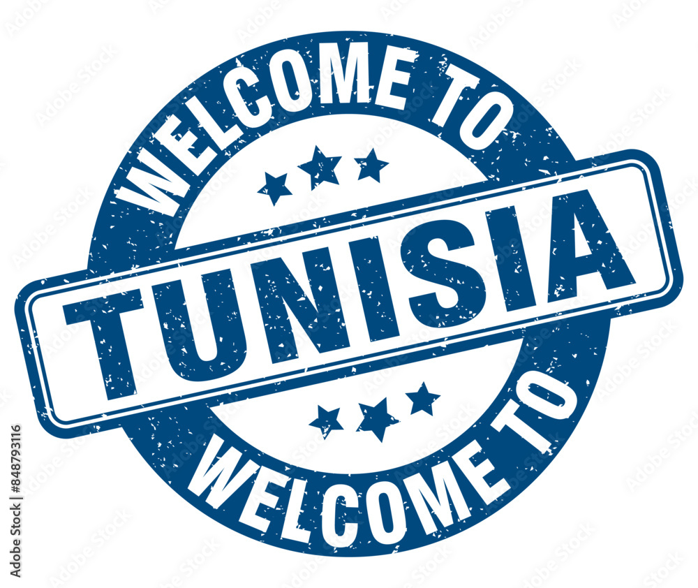 Fototapeta premium Welcome to Tunisia stamp. Tunisia round sign