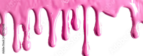 png pink paint dripping cutout isolated on white background