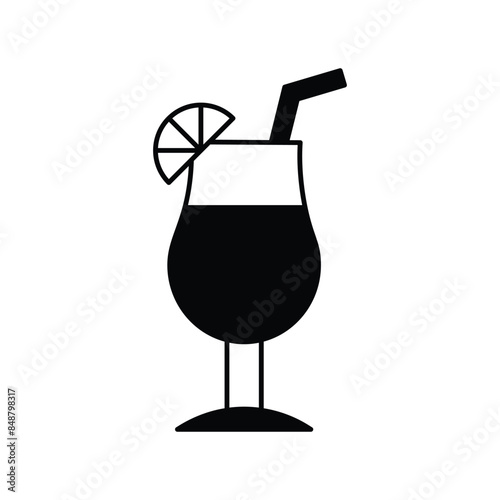 mojito icon with white background vector stock illustration