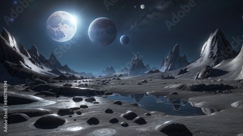 moon and mountains