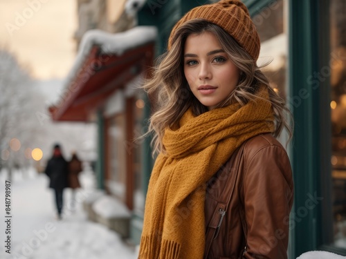 portrait of a woman in winter