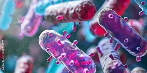 Research Demonstrates Antimicrobial Peptides' Effectiveness Against Pathogenic Bacteria. Concept Microbiology, Antimicrobial Peptides, Pathogenic Bacteria, Research Findings, Antibiotic Resistance