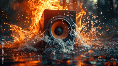 poster dpi speaker dj elements vertical high exploding size space inches 24x36 resolution template hr fire 31x91 design water party cm copy 300 woofer loudspeaker photo