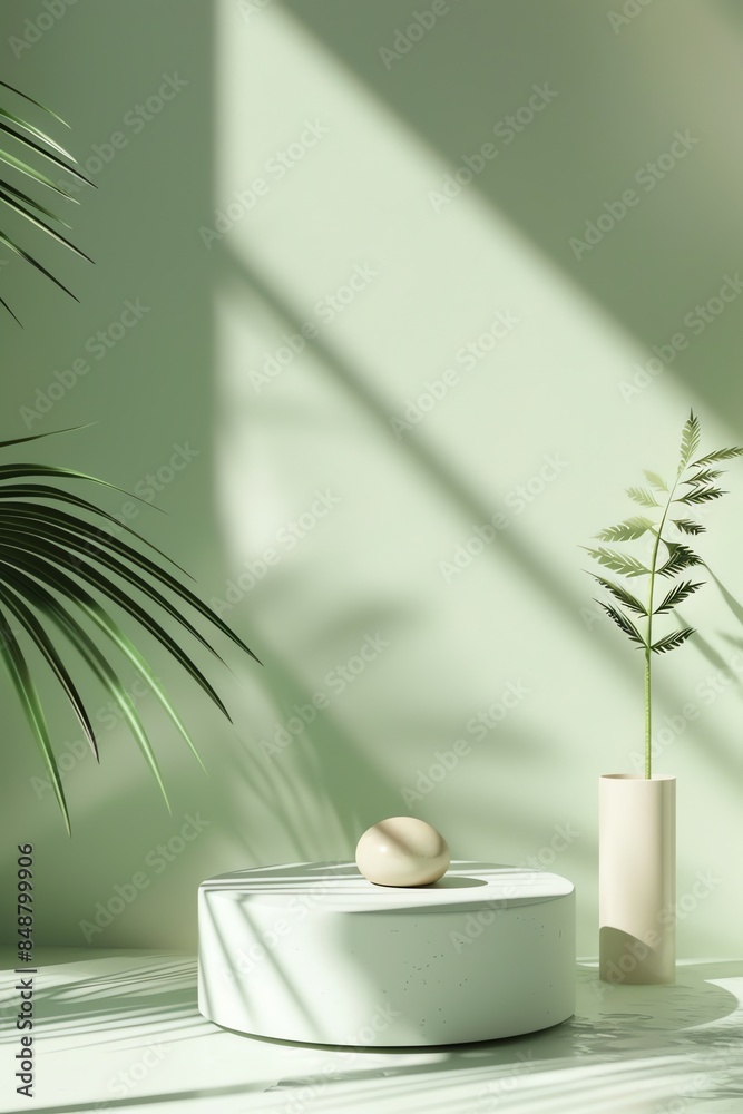 front view of 3d product mockup scene for products, relatively empty scene, plain colour, pastel colour 2:3, green color front view of 3d product mockup scene for products, relatively empty scene, plain colour, pastel colour 2:3, green color