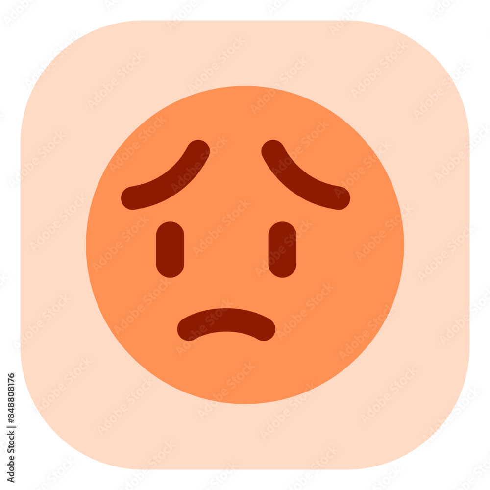 Obraz premium Editable worry, sad face expression emoticon vector icon. Part of a big icon set family. Part of a big icon set family. Perfect for web and app interfaces, presentations, infographics, etc