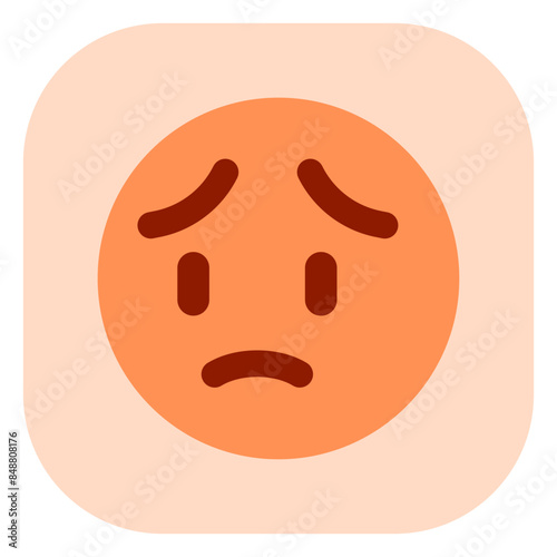 Editable worry, sad face expression emoticon vector icon. Part of a big icon set family. Part of a big icon set family. Perfect for web and app interfaces, presentations, infographics, etc
