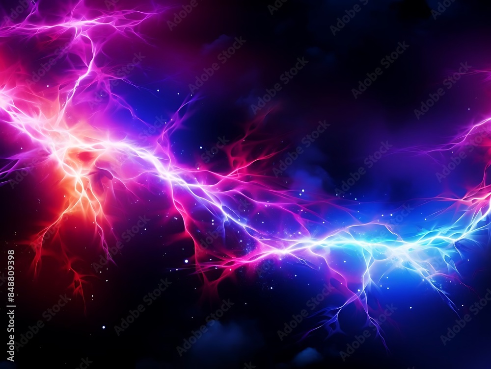 a colorful lightning bolt illuminates the night sky above a city skyline, with a towering skyscraper and a distant mountain range visible in the background a colorful lightning bolt illuminates the night sky above a city skyline, with a towering skyscraper and a distant mountain range visible in the background