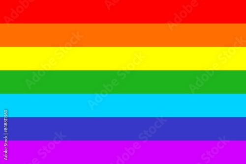 Rainbow pride flag of GLBTQ community. Lesbian, gay, bisexual, transgender and queer flag. Isolated vector illustration.