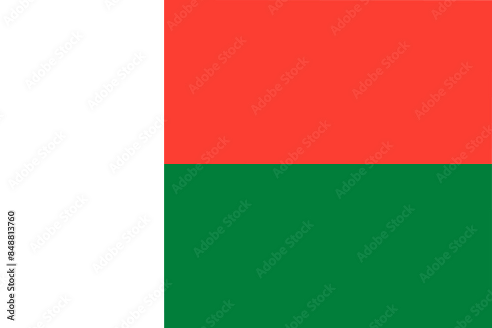 flag of Madagascar, Africa - isolated vector illustration flag of Madagascar, Africa - isolated vector illustration