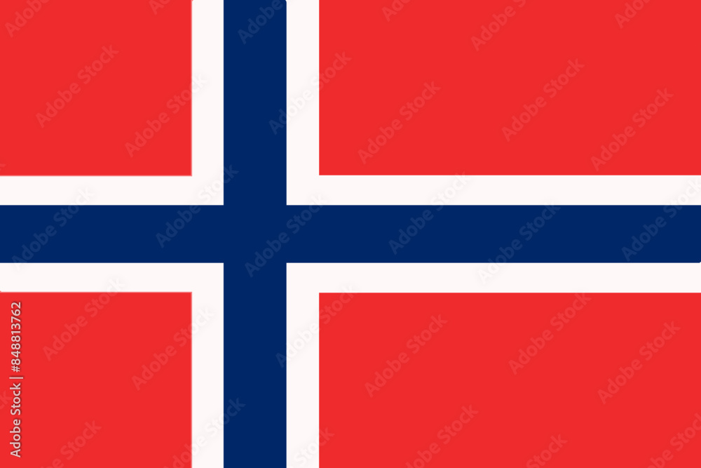 Obraz premium the Norwegian national flag of Norway, Europe - isolated vector illustration