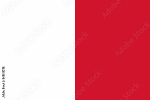 the Maltese national flag of Malta, Europe (simplified version) - isolated vector illustration