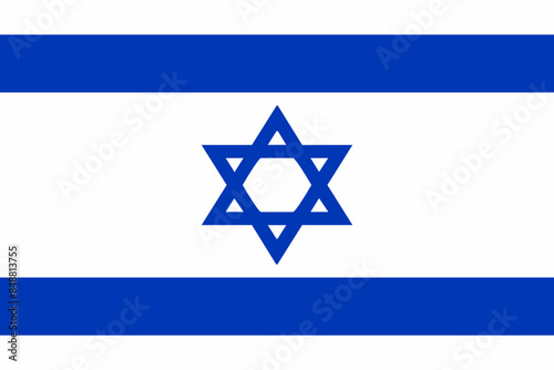 Israeli flag and Hebrew language icon - isolated vector illustration