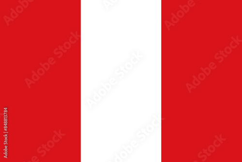 Peruvian flag from Peru - isolated vector illustration