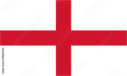 flag of England (component of the Union Jack) - isolated vector illustration, official proportion 3:5