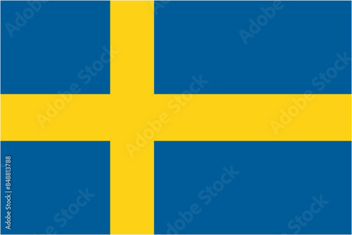Swedish flag and language icon - isolated vector illustration