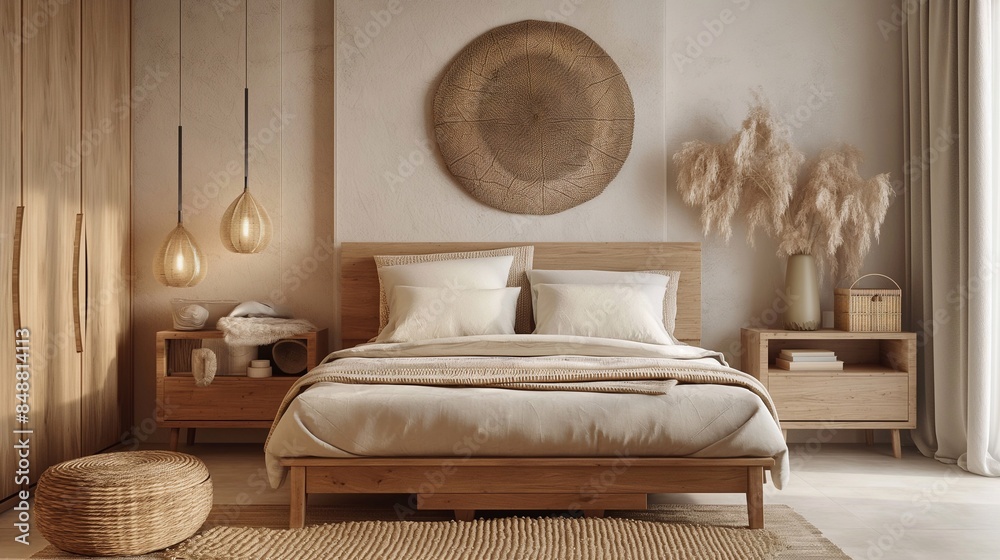 Sustainable Serenity: Eco-Rustic Bedroom Interior Design with Natural ...