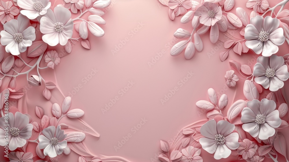 pink flowers frame,A decorative floral frame on a pink background perfect for elegant wedding invitations or sophisticated stationery pink flowers frame,A decorative floral frame on a pink background perfect for elegant wedding invitations or sophisticated stationery