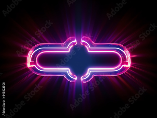 Vibrant neon light design in pink and blue hues, creating a futuristic pattern with glowing effects on a dark background.