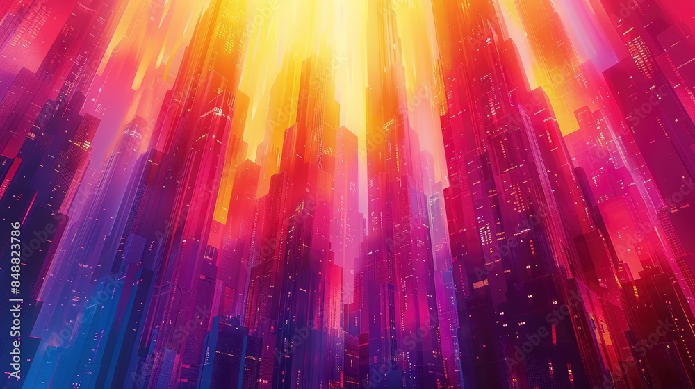 Vibrant Building Connections In A Neon Cityscape, Abstract Background HD For Designer Vibrant Building Connections In A Neon Cityscape, Abstract Background HD For Designer