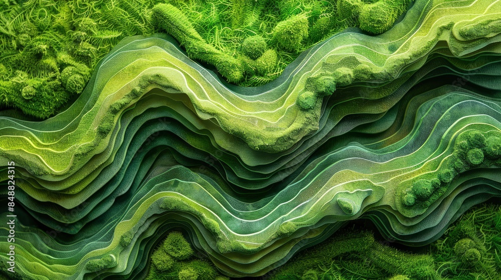 Obraz premium Vibrant Green Abstract Patterns With Intricate Details, Abstract Background HD For Designer