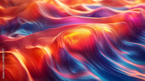 An abstract 3D colorful background featuring a stylized representation of a fingerprint, composed of flowing ribbons in vibrant colors.