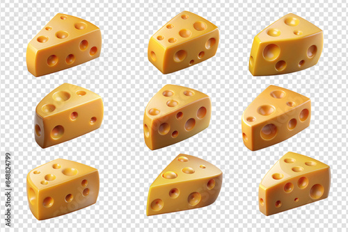 Collection Cheese design. Set vector Cheese, transparent background, png vector
