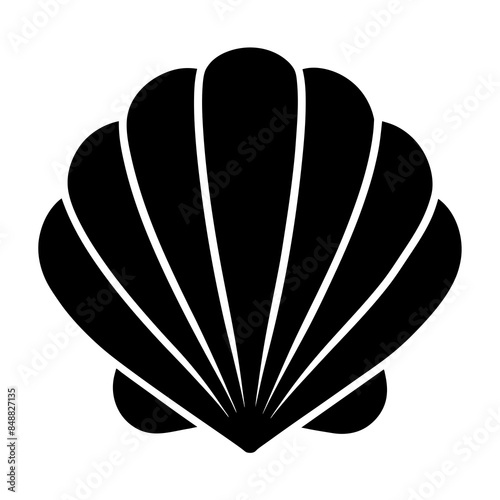 Seashell icon silhouette vector illustration on white background.