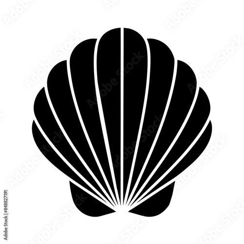 Seashell icon silhouette vector illustration on white background.