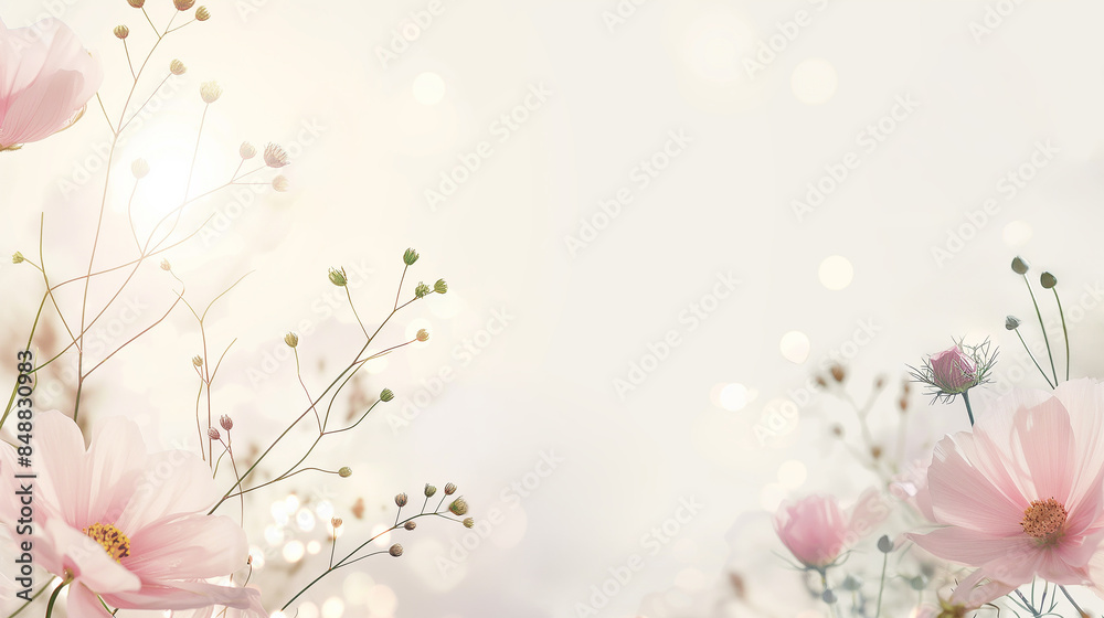 Abstract flower background with empty space for text. Gentlel colors style wallpaper with flower and botanical elements. Watercolor Abstract flower background with empty space for text. Gentlel colors style wallpaper with flower and botanical elements. Watercolor