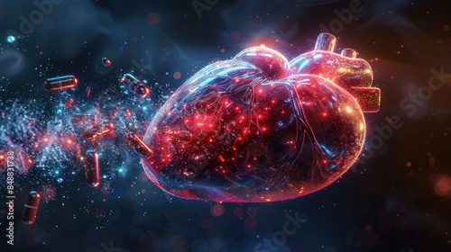 Heart Health Abstract with Pills