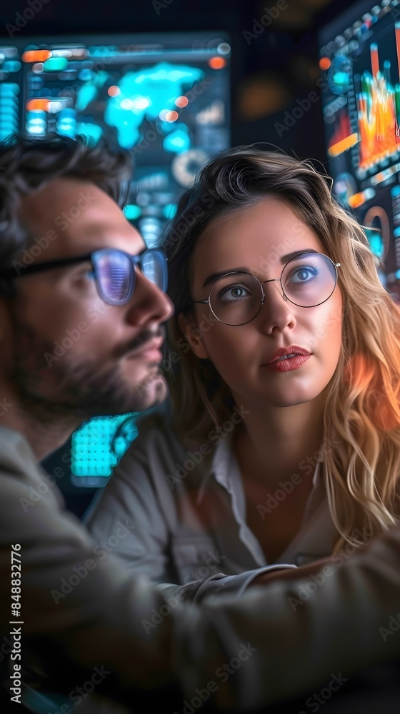 Digital Marketing Team Analyzing Data on Multiple Screens Tech Savvy and Analytical Concept for Business and Work Digital Marketing Team Analyzing Data on Multiple Screens Tech Savvy and Analytical Concept for Business and Work