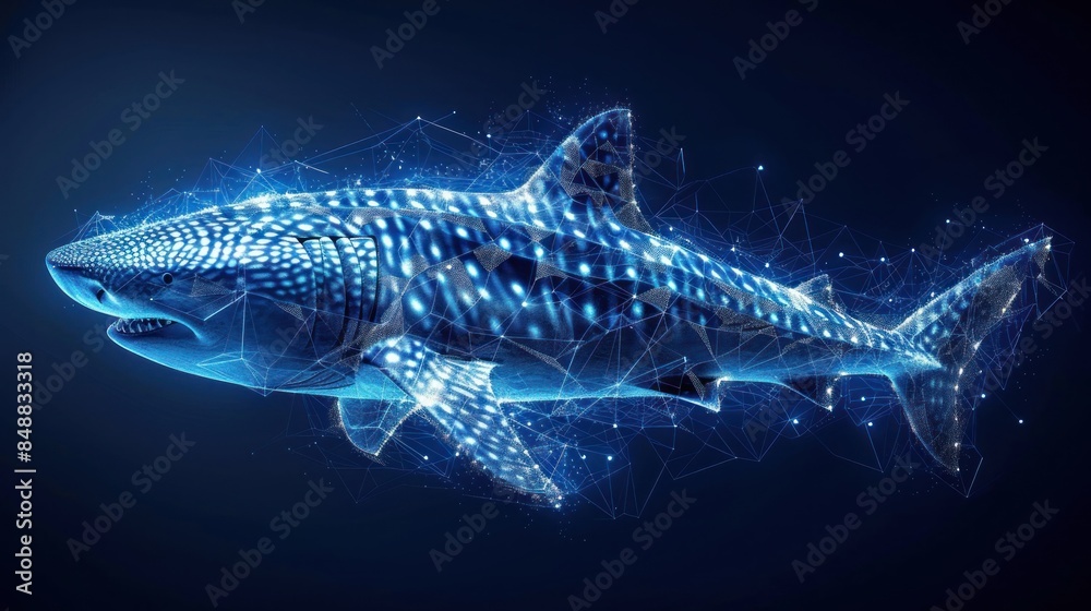 Obraz premium Whale Shark in a Digital Representation