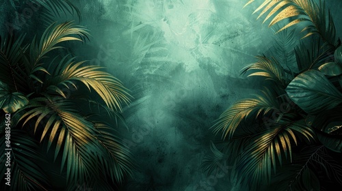 Green Abstract Depiction Of A Tropical Paradise, Abstract Background HD For Designer