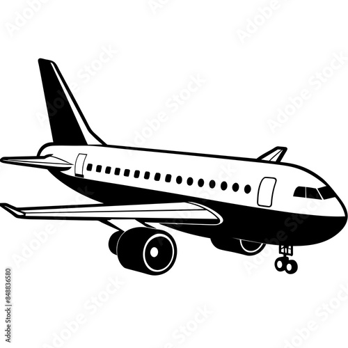 Passenger airplane vector illustration on white background