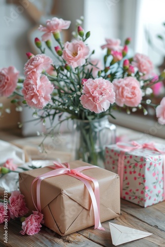 Gift boxes and flowers for celebrations