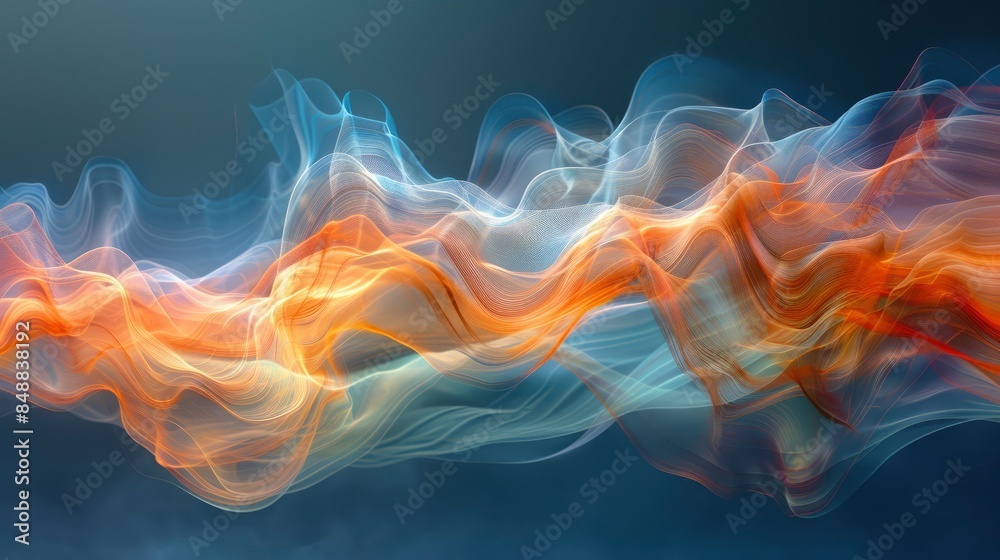 Obraz premium Artistic Wave Representation Of Connections In A Dreamscape, Abstract Background HD For Designer