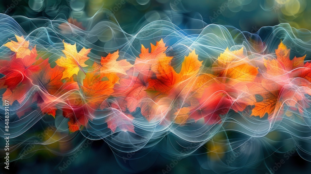 Fototapeta premium Connections Between Different Planes Of Existence In Abstract Wave Art, Abstract Background HD For Designer