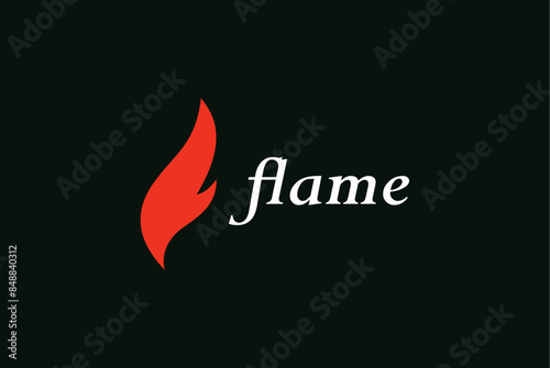 Abstract letter f flame logo design editable vector 