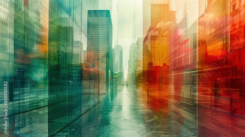 Wallpaper Mural Connections Between Modular Skyscrapers In Abstract Art, Abstract Background HD For Designer Torontodigital.ca