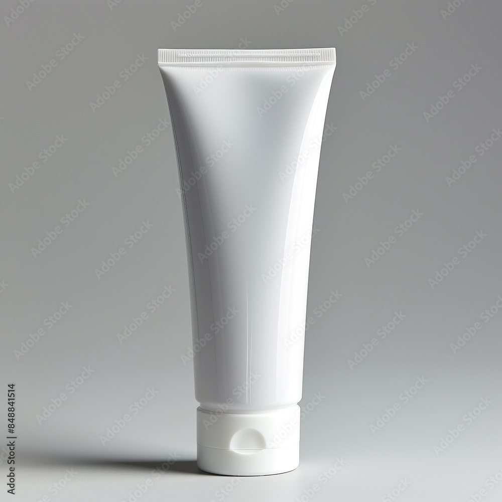 White plastic tube cream moisturizer mockup isolated on white background White plastic tube cream moisturizer mockup isolated on white background