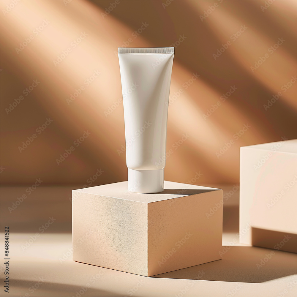 White plastic tube cream moisturizer mockup isolated on white background White plastic tube cream moisturizer mockup isolated on white background
