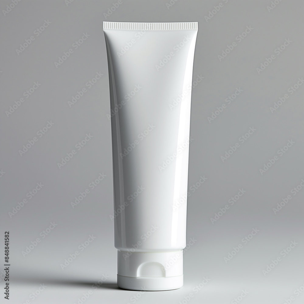 White plastic tube cream moisturizer mockup isolated on white background White plastic tube cream moisturizer mockup isolated on white background