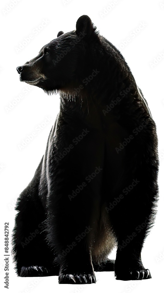 Obraz premium silhouette bear isolated on white background, Bear Drawing