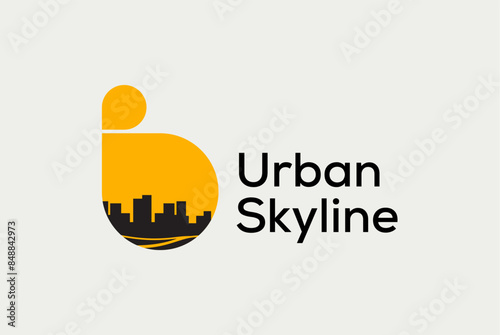 Urban sky building logo design editable vector 