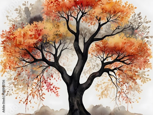 tree in autumn, ai generated