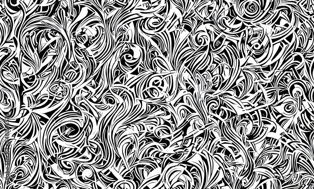 Black and white pattern. Abstract seamless pattern. AI generated. Black and white pattern. Abstract seamless pattern. AI generated.