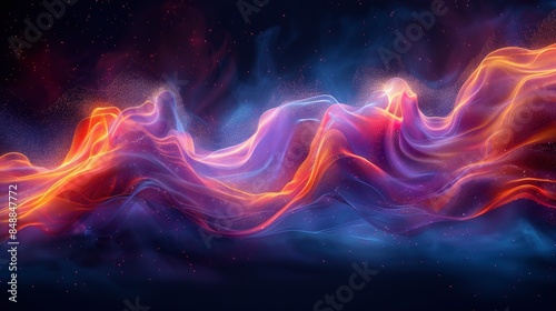 Artistic 3D Connections In An Abstract Aurora, Abstract Background HD For Designer