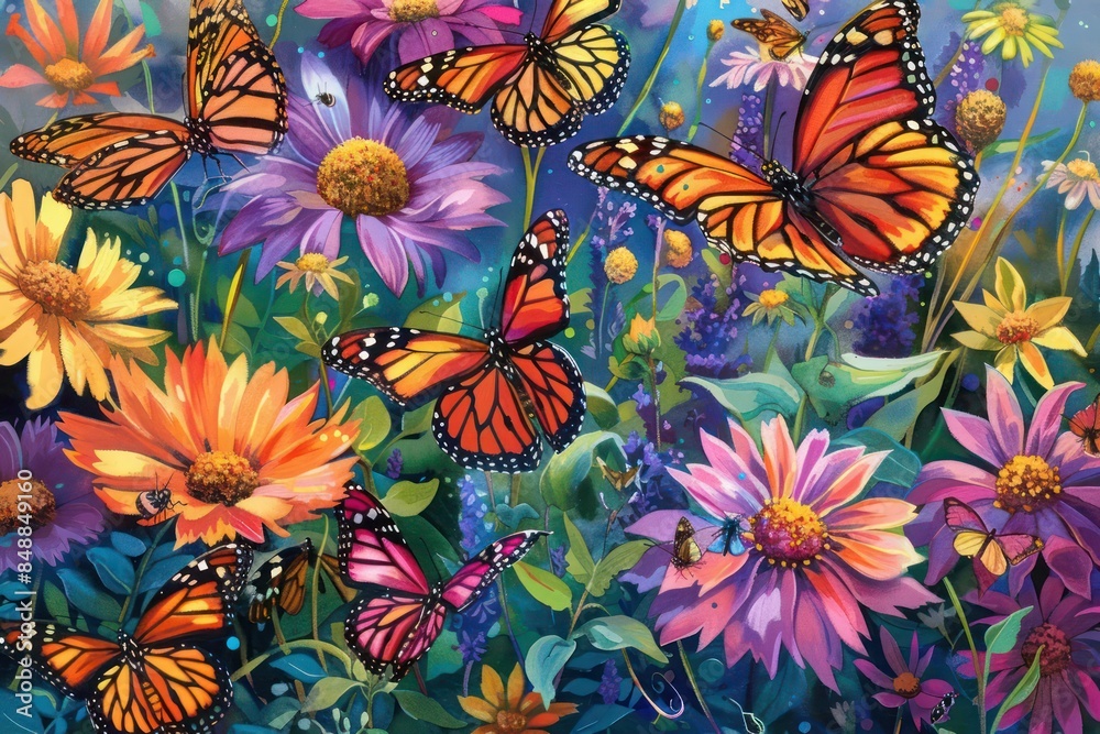 butterfly and flowers butterfly and flowers